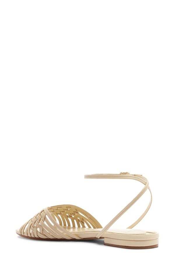 アレクサンドラバードマン レディース シューズ サンダル アンクル Alexandre Birman Lilian Woven Flat Ankle Strap Sandal Eggshell