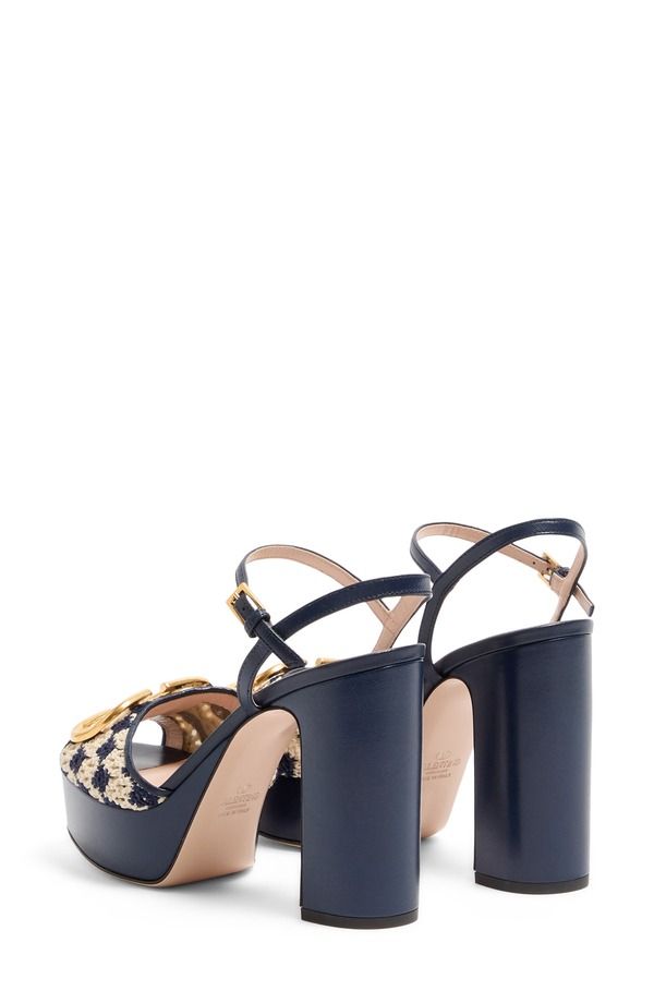 ヴァレンティノ レディース シューズ サンダル プラットフォーム ロゴ Valentino Garavani VLOGO Platform Sandal Navy ネイビー