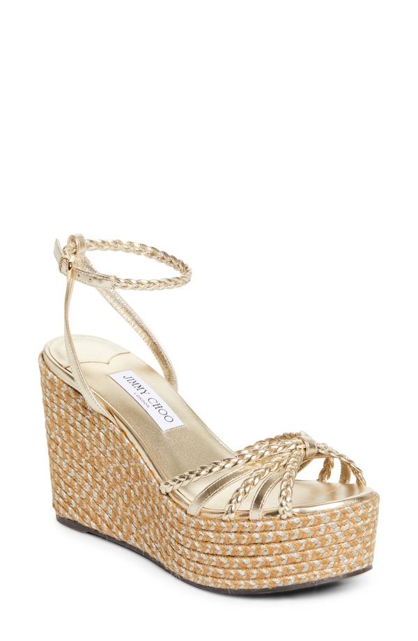 ジミーチュー レディース シューズ サンダル プラットフォーム Jimmy Choo Dree Platform Espadrille Sandal Soft Gold Mix ゴールド