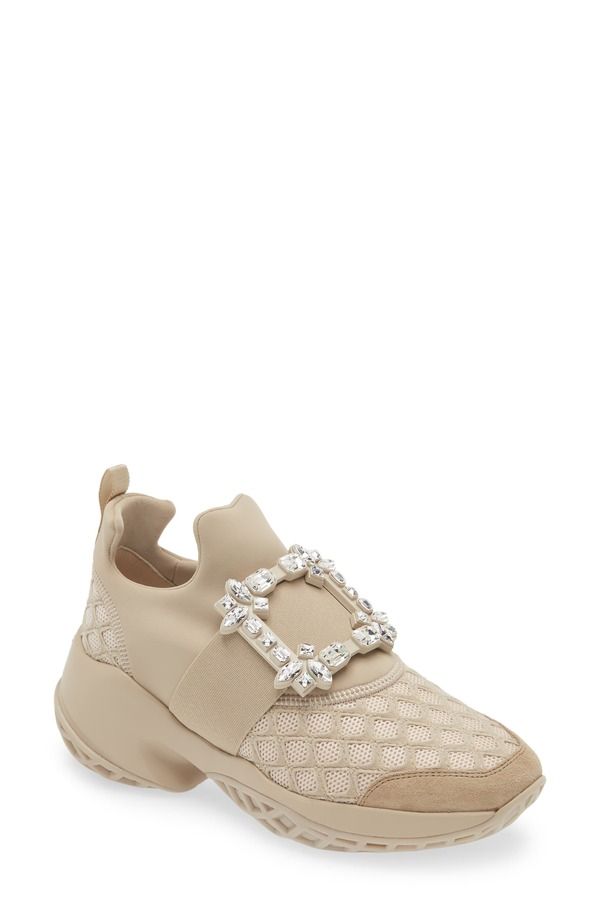 ロジェ・ヴィヴィエ レディース シューズ スニーカー Roger Vivier Viv Run Strassneaker Natural Beige ベージュ