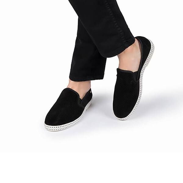 リビエラ レディース シューズ スリッポン・ローファー スエード Rivierasuede SlipOn Loafer Black ブラック