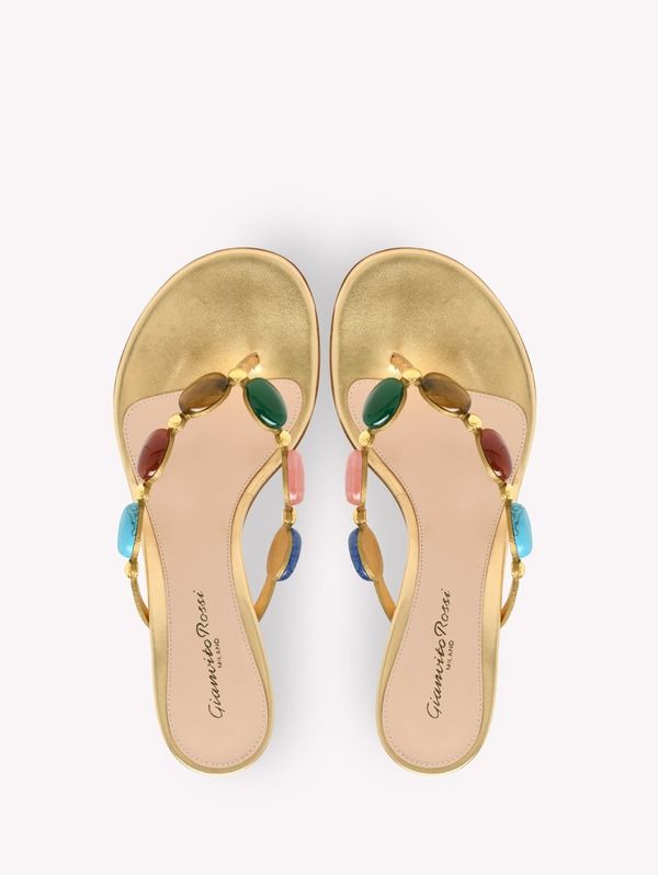 ジャンヴィト ロッシ レディース シューズ サンダル Gianvito Rossi Shanti Thong 70 Sandals Metallic Gold ゴールド