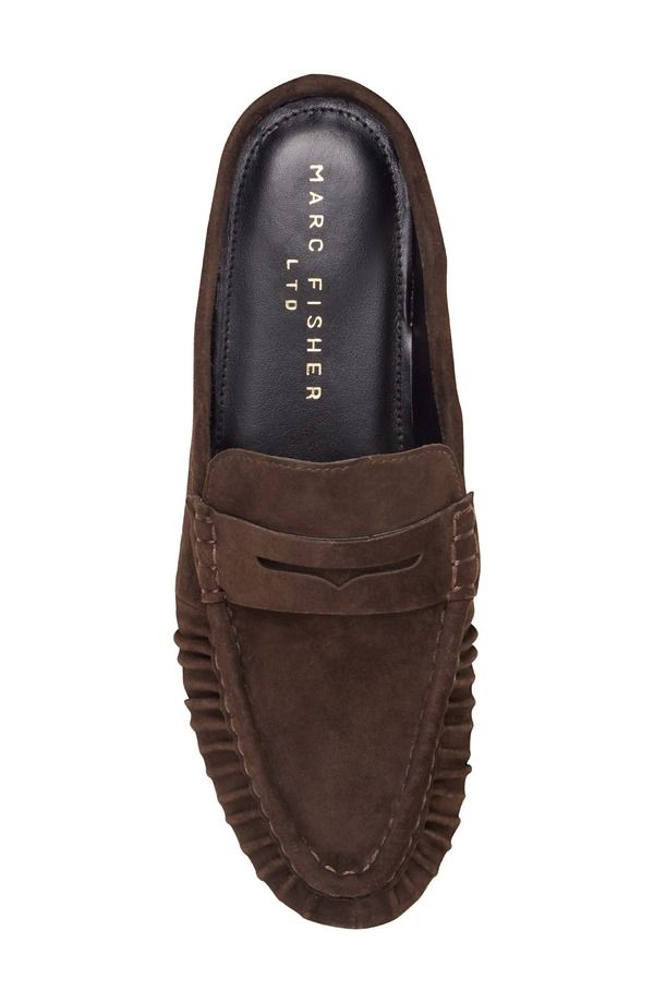 マーク・フィッシャー レディース シューズ スリッポン・ローファー Marc Fisher LTD Jaynie Almond Toe Loafer Mule Dark Brown ブラウン マーク・フィッシャー レディース シューズ スリッポン・ローファー Marc Fisher LTD Jaynie Almond Toe Loafer Mule Dark Brown ブラウン