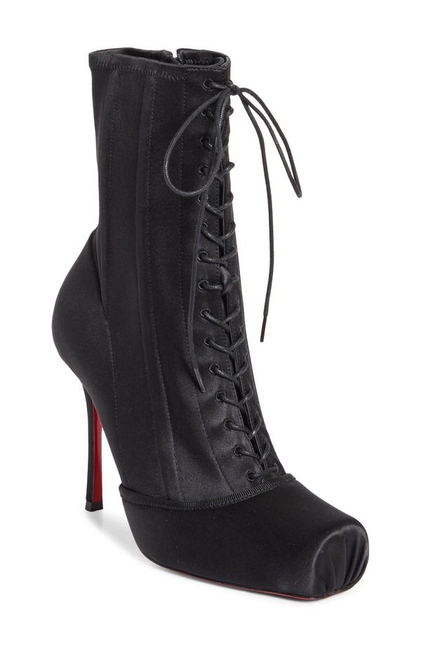 クリスチャン・ルブタン レディース シューズ ブーツ・レインブーツ レース Christian Louboutin Cassia Pavlova LaceUp Bootie Black ブラック