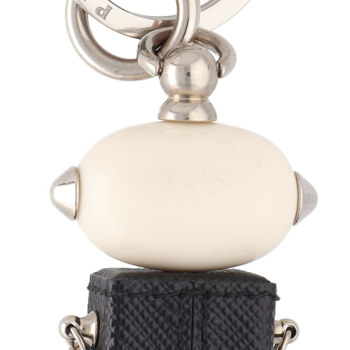 中古】 PRADA プラダ ロボット サフィアーノレザーキーチェーン バッグ