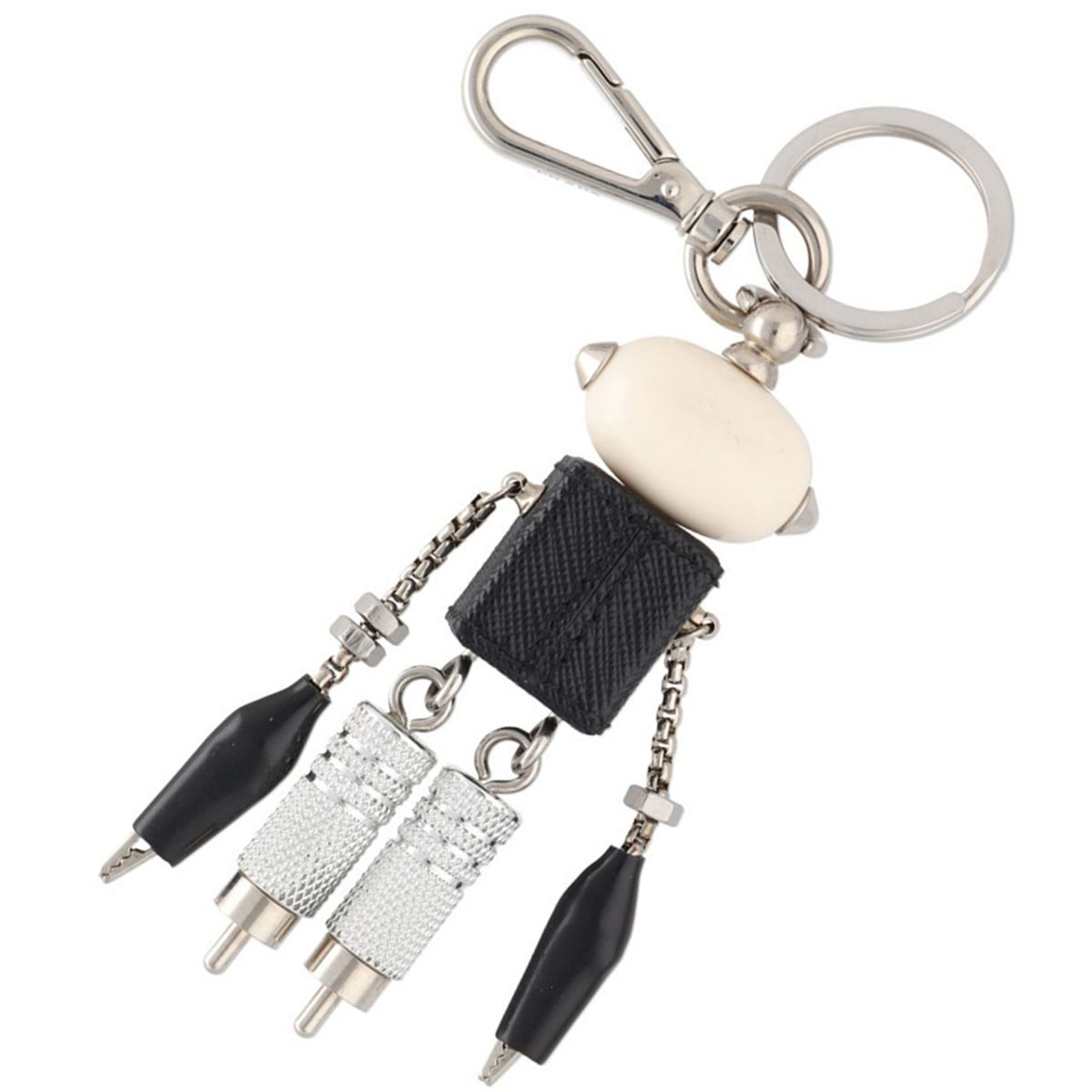 中古】 PRADA プラダ ロボット サフィアーノレザーキーチェーン バッグ