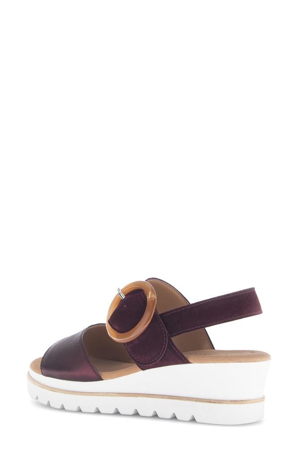 ガボール レディース シューズ サンダル Gabor Quarter Strap Wedge Sandal Mulberry
