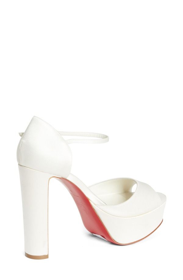 クリスチャン・ルブタン レディース シューズ サンダル プラットフォーム サテン シルク Christian Louboutin Sandaloo Silk Satin Platform Sandal W446 IvoryLin Snow アイボリー