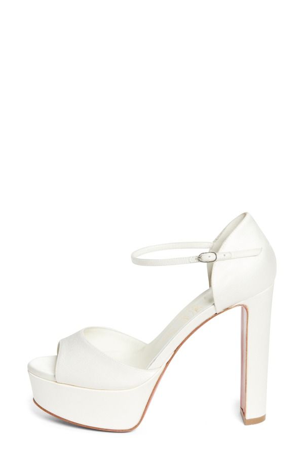 クリスチャン・ルブタン レディース シューズ サンダル プラットフォーム サテン シルク Christian Louboutin Sandaloo Silk Satin Platform Sandal W446 IvoryLin Snow アイボリー