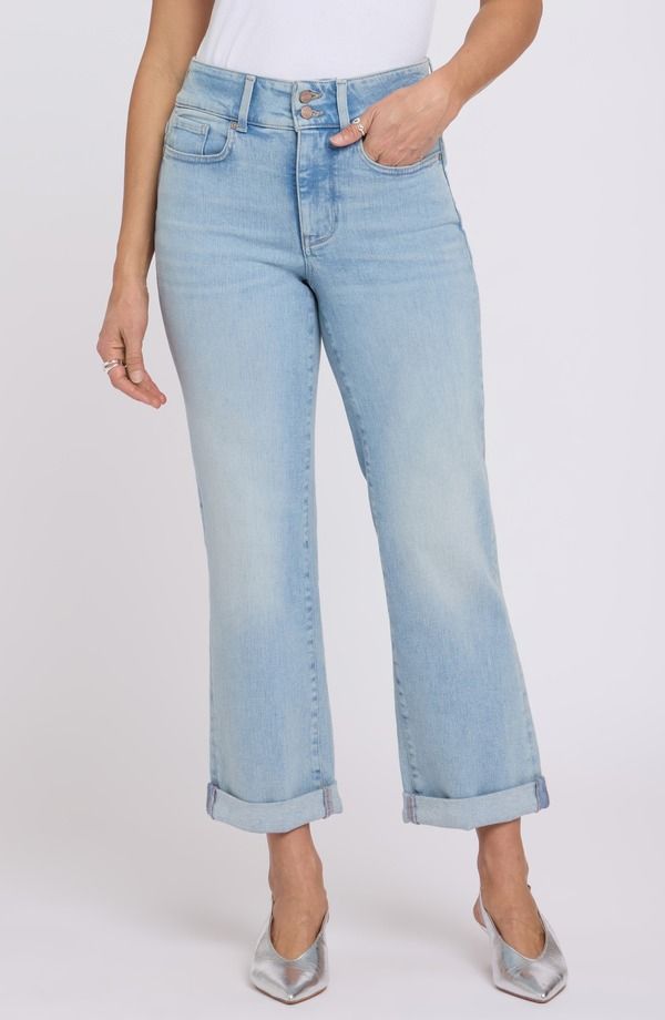 エヌワイディージェイ レディース ボトムス カジュアルパンツ ストレート ハイウエスト ジーンズ NYDJ Bailey High Waist Crop Relaxed Straight Leg Jeans Keys View