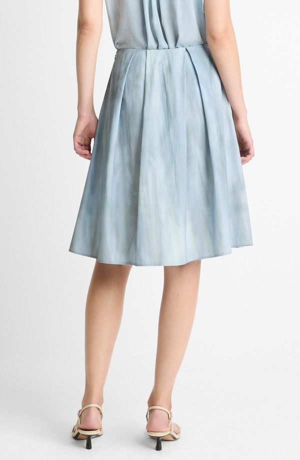 ヴィンス レディース ボトムスカート プリーツ コットン Vince Pleated Cotton Skirt Azura Wash