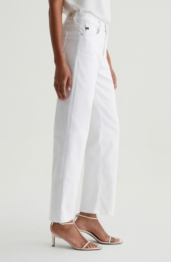 エージー レディース ボトムス デニムパンツ ストレート アンクル ジーンズ AG Brinley Mid Rise Ankle Straight Leg Jeans Gallery White ホワイト