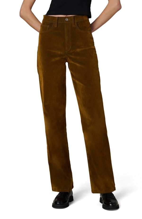 ジョーズ レディース ボトムス デニムパンツ ストレート ハイウエスト ジーンズ Joes The Margot Flocked High Waistraight Leg Jeans Bronze Brown ブラウン