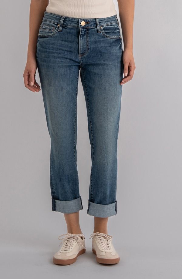 カットフロムザクロス レディース ボトムス デニムパンツ ジーンズ KUT from the Kloth Catherine Mid Rise Boyfriend Jeans Enigmatic
