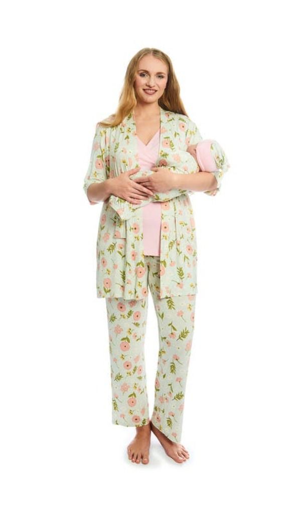 エヴァリーグレー レディース アンダーウェア ナイトウェア マタニティ Everly Grey Analise During After 5Piece MaternityNursing Sleep Set for Mom Baby Carnation エヴァリーグレー レディース アンダーウェア ナイトウェア マタニティ Everly Grey Analise During After 5Piece MaternityNursing Sleep Set for Mom Baby Carnation