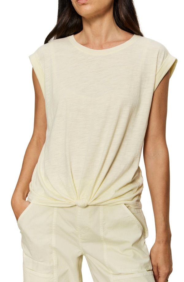 サンクチュアリー レディース トップス Tシャツ Sanctuary Knotted Muscle Tee Lemon Drop Yellow イエロー