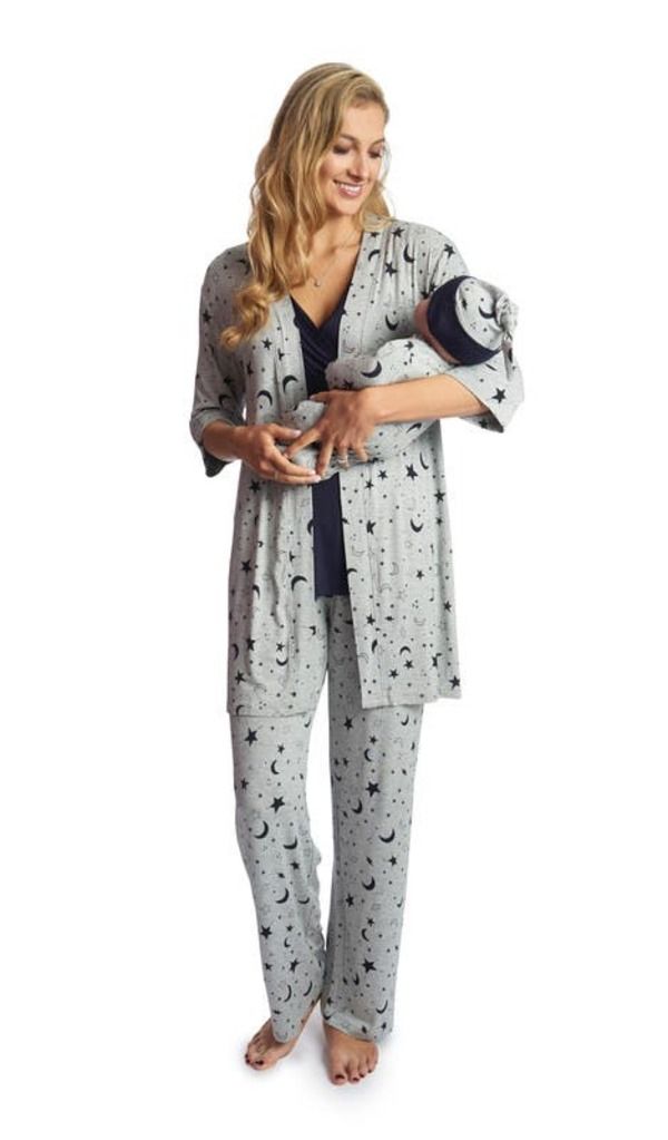 エヴァリーグレー レディース アンダーウェア ナイトウェア マタニティ Everly Grey Analise During After 5Piece MaternityNursing Sleep Set for Mom Baby Twinkle Night エヴァリーグレー レディース アンダーウェア ナイトウェア マタニティ Everly Grey Analise During After 5Piece MaternityNursing Sleep Set for Mom Baby Twinkle Night