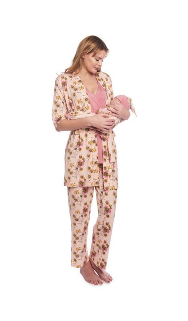 エヴァリーグレー レディース アンダーウェア ナイトウェア マタニティ Everly Grey Analise During After 5Piece MaternityNursing Sleep Set for Mom Baby Camellia エヴァリーグレー レディース アンダーウェア ナイトウェア マタニティ Everly Grey Analise During After 5Piece MaternityNursing Sleep Set for Mom Baby Camellia