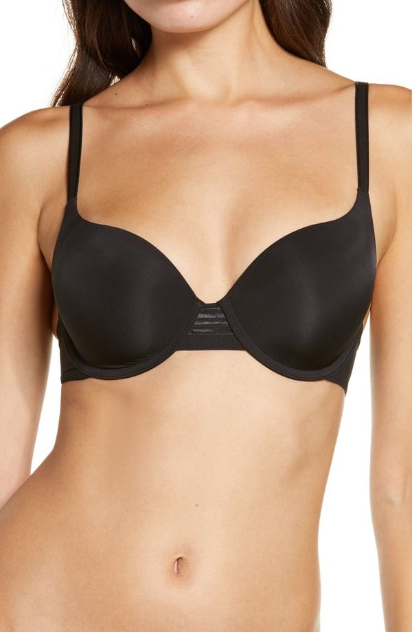 レミストレディース トップス Tシャツ Le Mystre Second Skin Back Smoother Underwire TShirt Bra Black ブラック