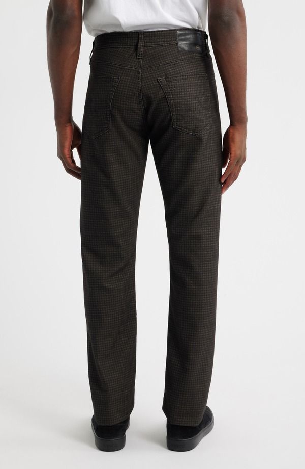 エージー メンズ ボトムス カジュアルパンツ ストレート AG Everett Slim Straight Leg Pants Textured Houndstooth Black ブラック