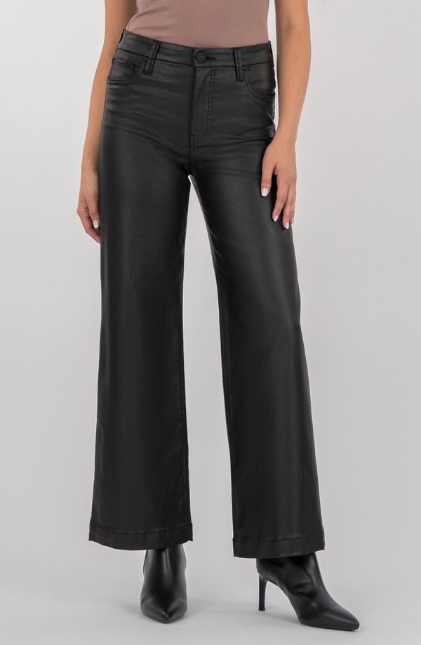 カットフロムザクロス レディース ボトムス デニムパンツ ワイドレッグ コート ジーンズ KUT from the Kloth Meg Coated High Rise Wide Leg Jeans Black ブラック