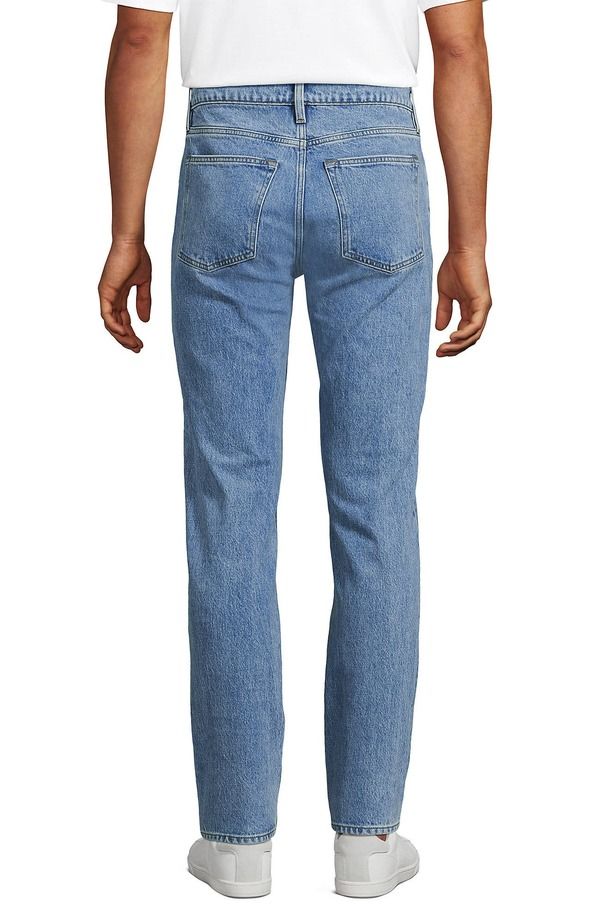 ランズエンド メンズ ボトムス デニムパンツ スリムフィット ジーンズ Lands End Slim Fit Stretch Jeans Washed Medium Stonewash ブラック