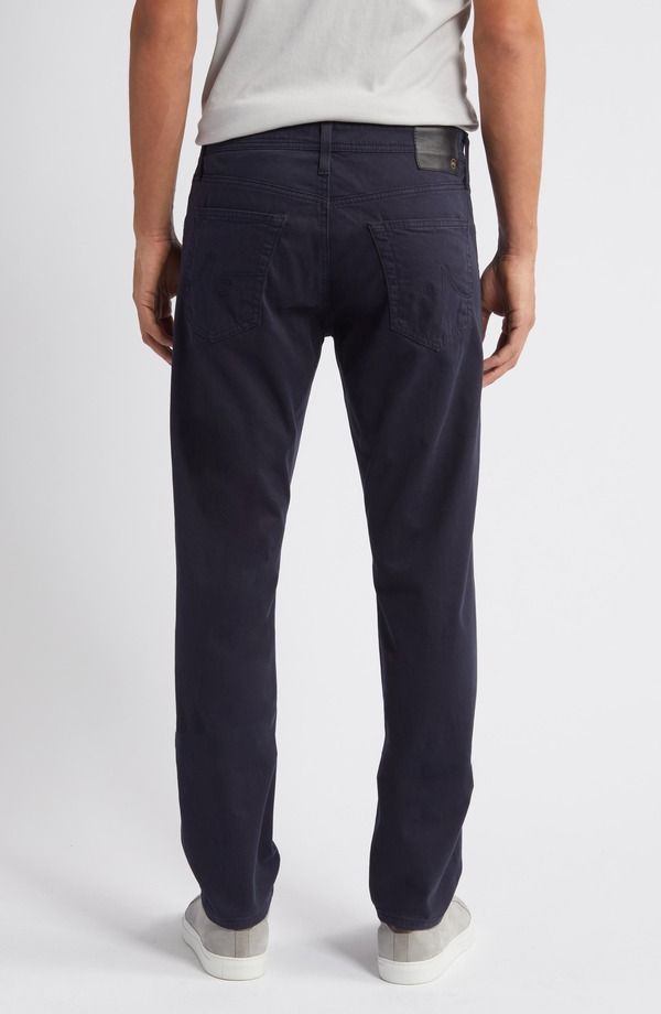エージー メンズ ボトムス カジュアルパンツ Tシャツ AG Everett Stretch Sateen Slim Straight Pants New Navy ネイビー