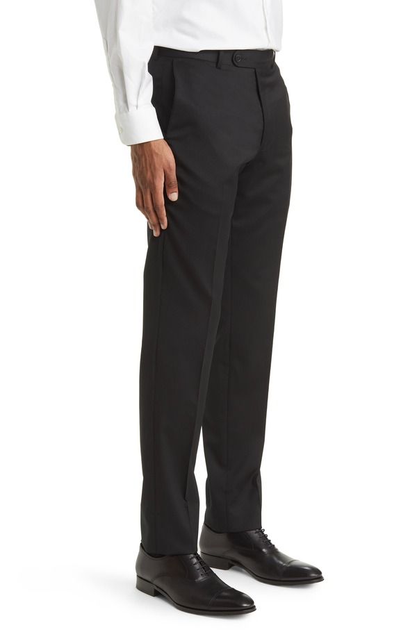 ピーター・ミラー メンズ ボトムス カジュアルパンツ ウール Peter Millar Harker Flat Front Stretch Wool Twill Dress Pants Black ブラック