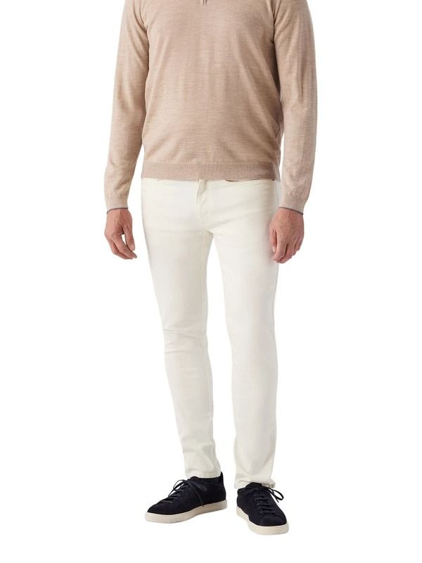 ロバート タルボット メンズ ボトムス カジュアルパンツ Robertalbott Hudson Comfort Stretch 5 Pocket Pant Ecru エクリュ