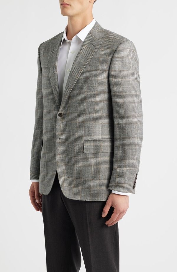 カナーリ メンズ アウター ジャケット・ブルゾン レギュラーフィット ウール シルク コート Canali Siena Regular Fit Grey Glen Check Wool Silk Blend Sport Coat Grey グレー カナーリ メンズ アウター ジャケット・ブルゾン レギュラーフィット ウール シルク コート Canali Siena Regular Fit Grey Glen Check Wool Silk Blend Sport Coat Grey グレー