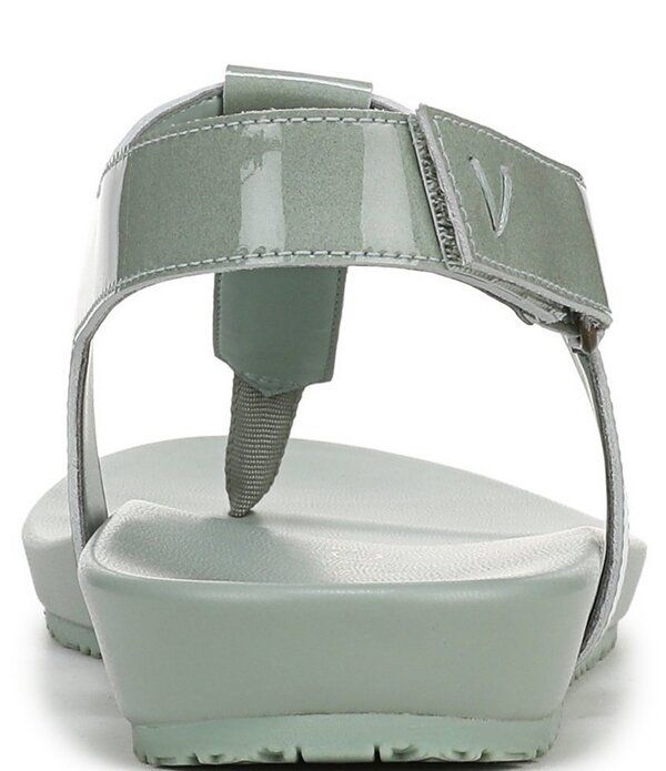 バイオニック レディース シューズ サンダル レザー Vionic Palisades Patent Leather Tstrap Sandals Icebergreen グリーン