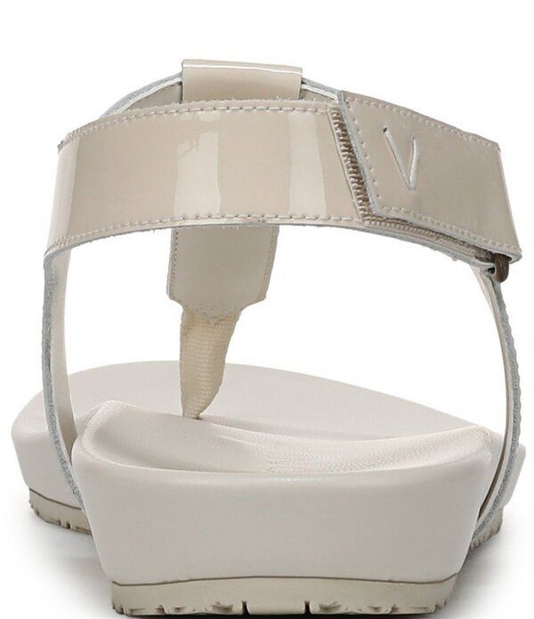 バイオニック レディース シューズ サンダル レザー Vionic Palisades Patent Leather Tstrap Sandals Cream クリーム