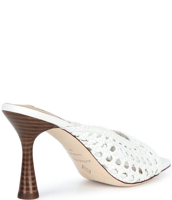 アントニオ メラーニ レディース シューズ サンダル レザー Antonio Melani Evelyne Leather Woven Dresslide Sandals White ホワイト