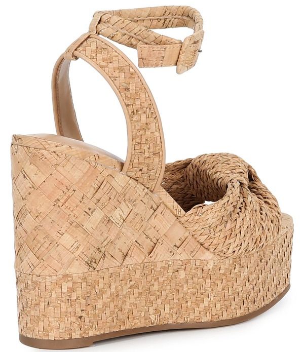 ジャンビニ レディース シューズ サンダル プラットフォーム Gianni Bini Shayne Cork Braided Knot Wedge Platform Sandals Natural