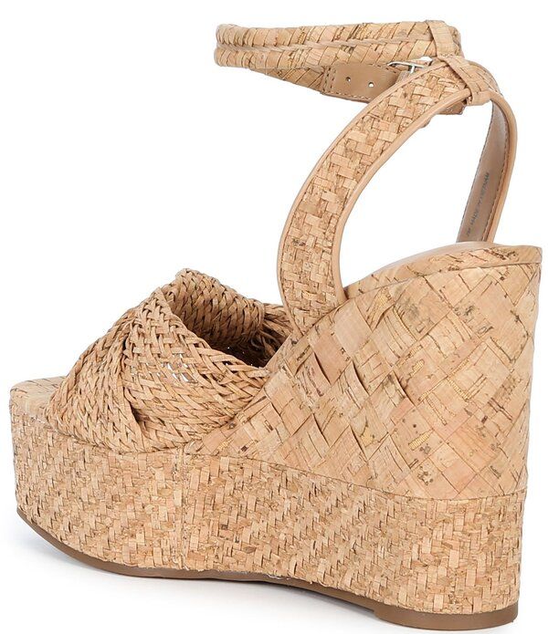ジャンビニ レディース シューズ サンダル プラットフォーム Gianni Bini Shayne Cork Braided Knot Wedge Platform Sandals Natural