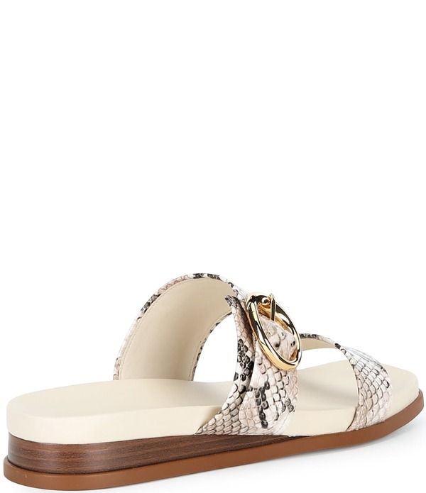 コールハーン レディース シューズ サンダル プリント レザー Cole Haan Oaklynn Double Band Snake Print Leather Footbed Sandals Mojave Snake Print