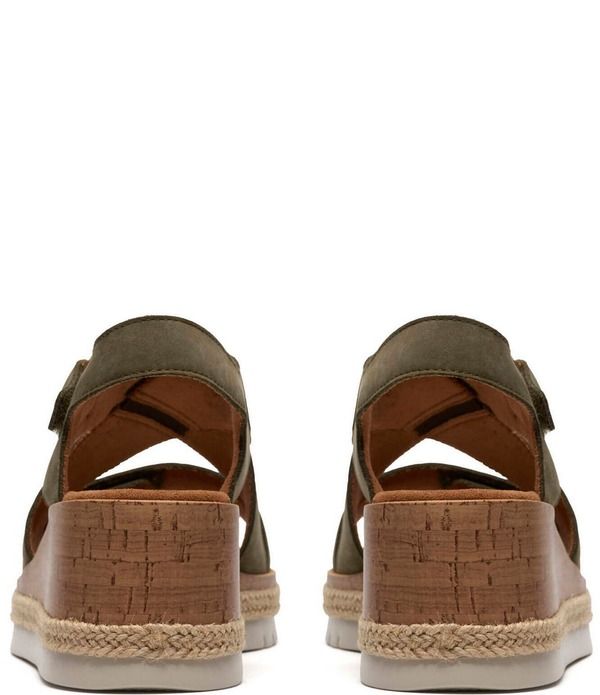 クラークス レディース シューズ サンダル スエード Clarksignature Kidiki Sunubuck Suede Wedge Sandals Dark Olive オリーブ