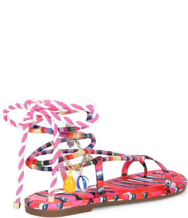 ジャンビニ レディース シューズ サンダル アンクル Gianni Bini Cayman Charm Rainbow Ankle Wrap Flat Sandals Multi マルチカラー
