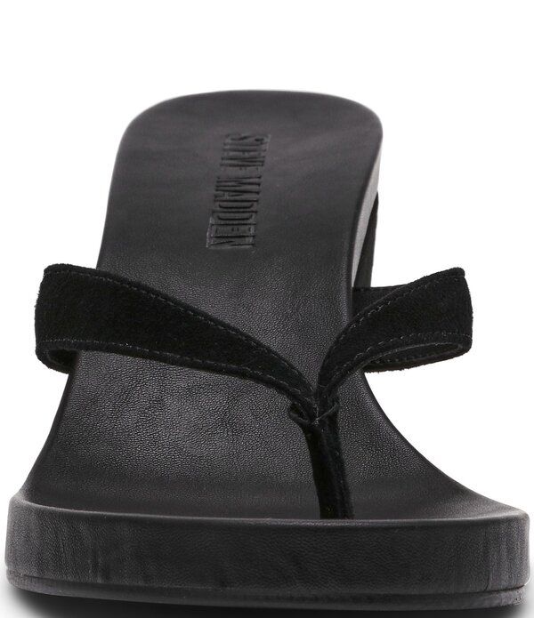 スティーブ マデン レディース シューズ サンダル スエード Steve Madden Playing Suede Wedge Thong Sandals Black ブラック