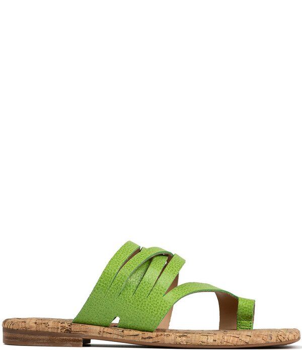 ドナルドプリネール レディース シューズ サンダル レザー Donald Pliner Hazie Leather Strappy Toe Ring Flat Sandals Kiwi