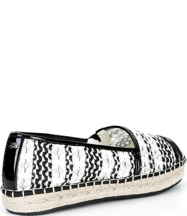 カール ラガーフェルド レディース シューズ スリッポン・ローファー KARLAGERFELD PARIS Milicent Woven Espadrille Flat Loafers BlackWhite ホワイト カール ラガーフェルド レディース シューズ スリッポン・ローファー KARLAGERFELD PARIS Milicent Woven Espadrille Flat Loafers BlackWhite ホワイト