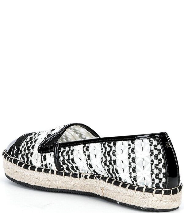 カール ラガーフェルド レディース シューズ スリッポン・ローファー KARLAGERFELD PARIS Milicent Woven Espadrille Flat Loafers BlackWhite ホワイト カール ラガーフェルド レディース シューズ スリッポン・ローファー KARLAGERFELD PARIS Milicent Woven Espadrille Flat Loafers BlackWhite ホワイト