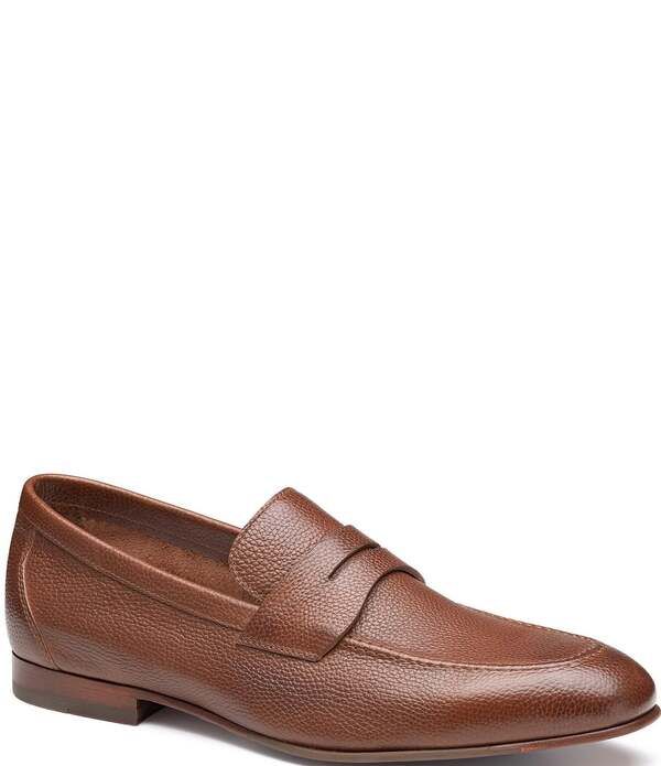ジョンストンアンドマーフィー メンズ シューズ スリッポン・ローファー レザー Johnston Murphy Mens Higgins Leather Penny Keeper Loafers Tan タン
