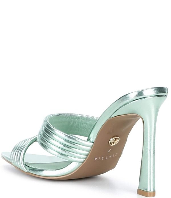 セシリア ニューヨーク レディース シューズ サンダル トール Cecelia New York Adly Metallic Banded Mule Sandals Mint Metallic ミント セシリア ニューヨーク レディース シューズ サンダル トール Cecelia New York Adly Metallic Banded Mule Sandals Mint Metallic ミント