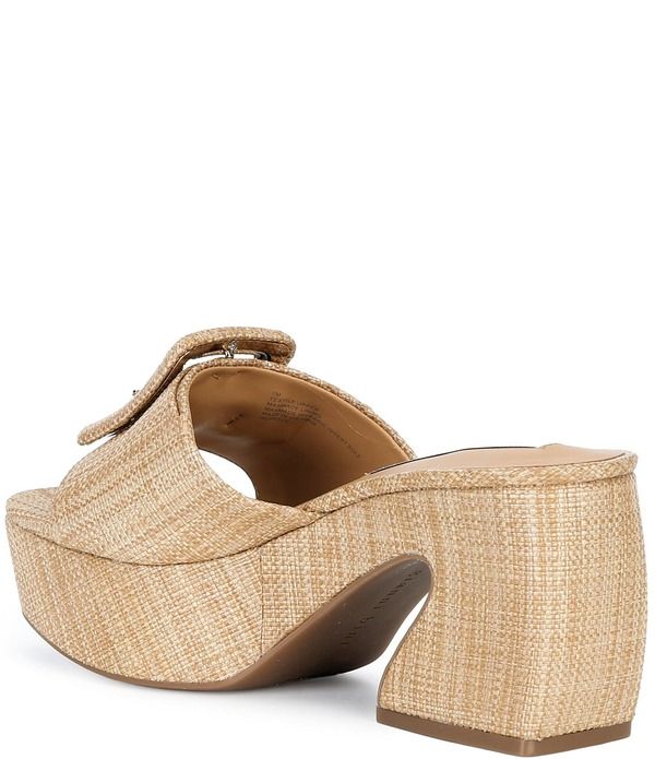 ジャンビニ レディース シューズ サンダル プラットフォーム Gianni Bini Anders Mismatched Buckle Platform Slide Sandals Dark Natural