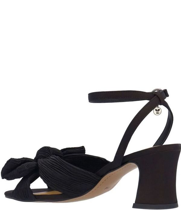 ジェイレニー レディース シューズ サンダル プリーツ サテン アンクル J Renee Olwen Pleated Satin Bow Knot Ankle Strap Sandals Black ブラック