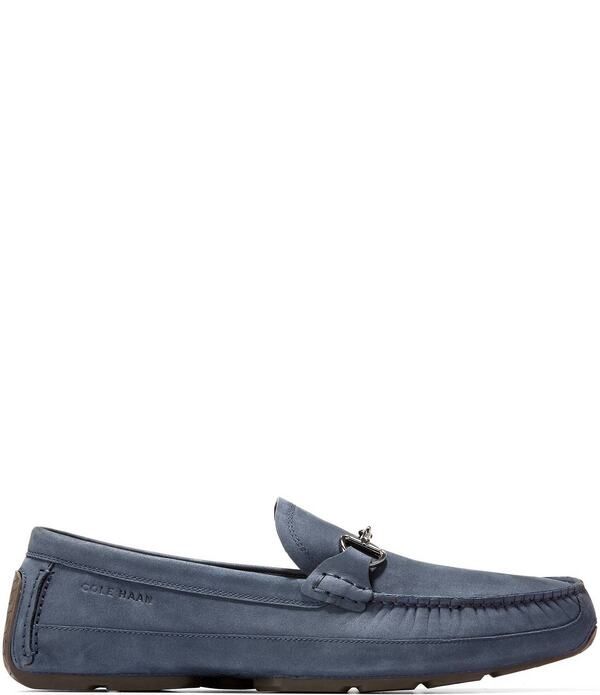 コールハーン メンズ シューズ スリッポン・ローファー Cole Haan Mens Hutchison Grand Nubuck Bit Drivers Navy BlazerBlack ブラック