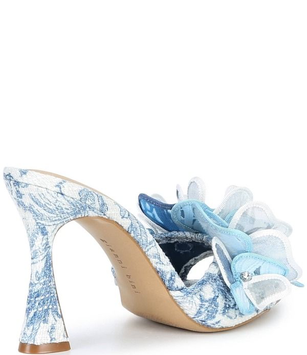 ジャンビニ レディース シューズ サンダル プリント Gianni Bini Haley Flower Printed Rhinestone Slide Dressandals WhiteBlue ホワイト