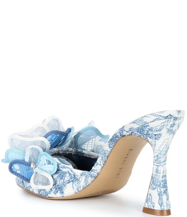 ジャンビニ レディース シューズ サンダル プリント Gianni Bini Haley Flower Printed Rhinestone Slide Dressandals WhiteBlue ホワイト