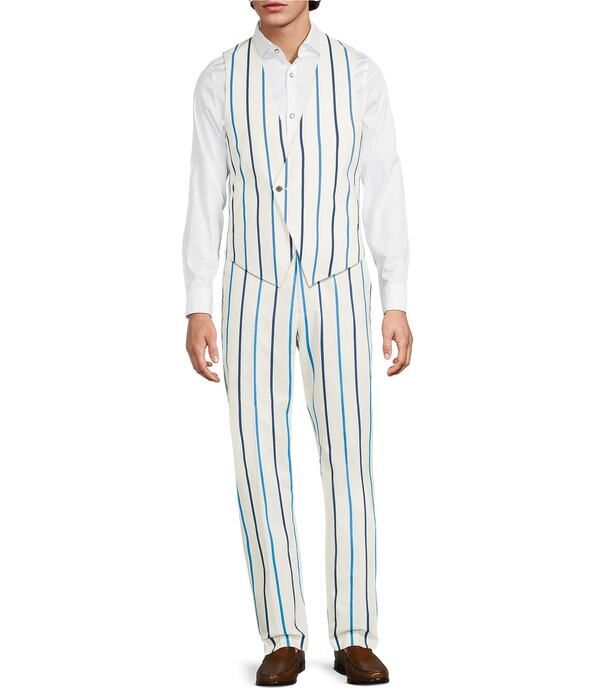 ムラノ メンズ ボトムス カジュアルパンツ スリムフィット Murano Saronic Islands Greece Collection Alex Slim Fit Chenille Stripe Suit Separates Dress Pants Wh
